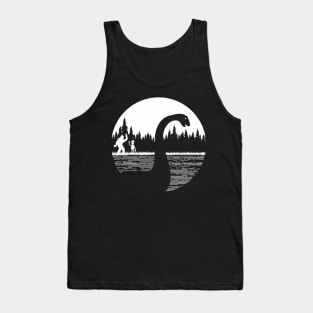 Loch Ness Monster Bigfoot and alien Tank Top